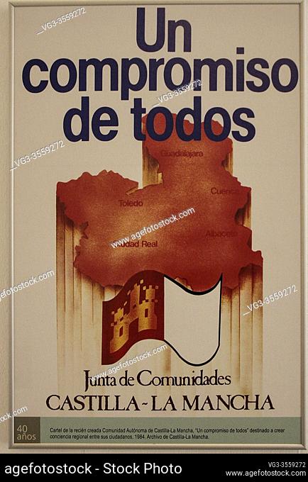 Toledo, Castilla-La Mancha, Spain, Europe. Exhibition dedicated to the 40th anniversary of the Spanish Constitution 1978-2018