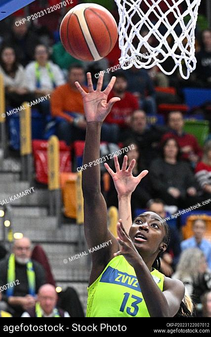 Ezi Magbegor (Praha) in action during the Women's Basketball European League, Group B, 10th round, match ZVVZ USK Praha vs Serco UNI Gyor, in Prague