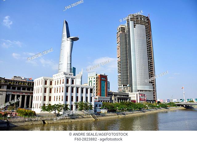 Bitexco Financial Tower viewed from the Saigon River, Ho Chi Minh City, Vietnam