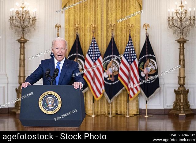 United States President Joe Biden delivers remarks on the economy in the East Room of the White House in Washington, DC on Thursday, September 16, 2021