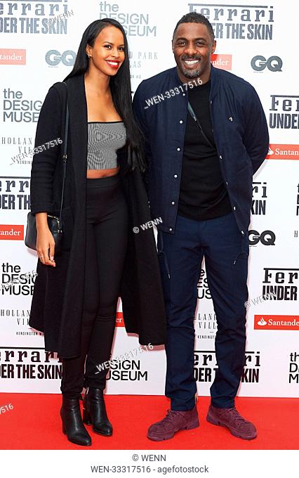 Celebs arriving at the Ferrari: Under the Skin Launch Party at the Design Museum Kensington. Featuring: Sabrina Dhowre, Idris Elba Where: London