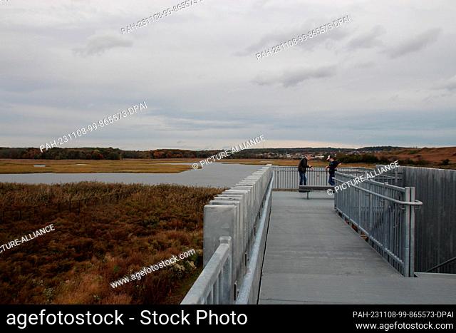 PRODUCTION - 21 October 2023, USA, New York: Visitors to ""Freshkills Park"" in the New York borough of Staten Island - created on the site of what was once the...