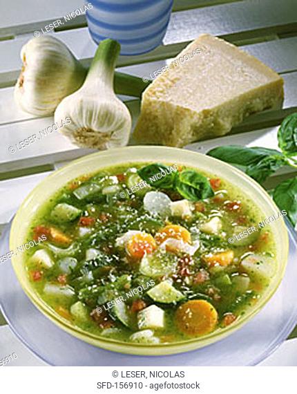 Vegetable Soup with Pesto