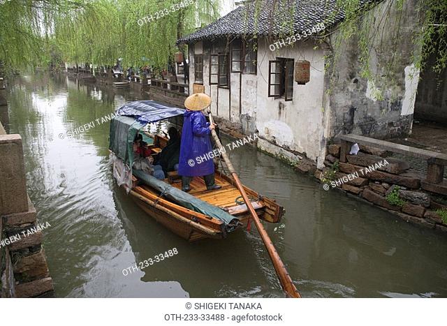 Excursion boat tour at Zhouzhang, Shanghai suburb, China