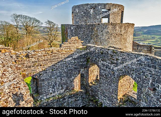 Round Tower, Dinefwr Castle, Llandeilo, Carmarthenshire, Wales, UK