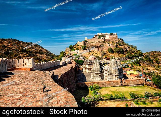 Kumbhalgarh fort tourist landmark in Rajasthan, India