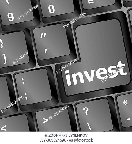 Hot key for investment - vector invest key on keyboard