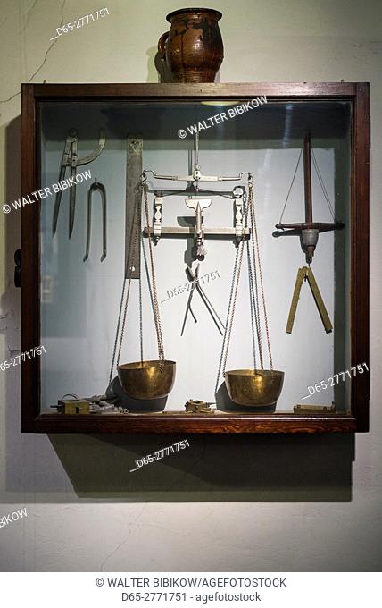 Belgium, Antwerp, Museum Plantin-Moretus, museum at the world's first industrial printing works, scales