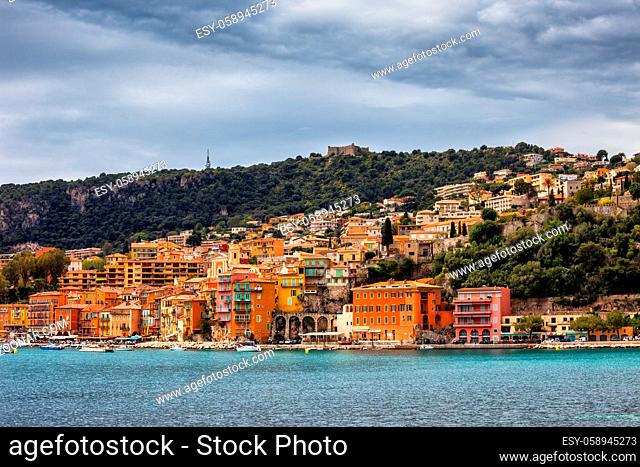 France, Alpes Maritimes, French Riviera, Villefranche sur Mer, resort town at Mediterranean Sea
