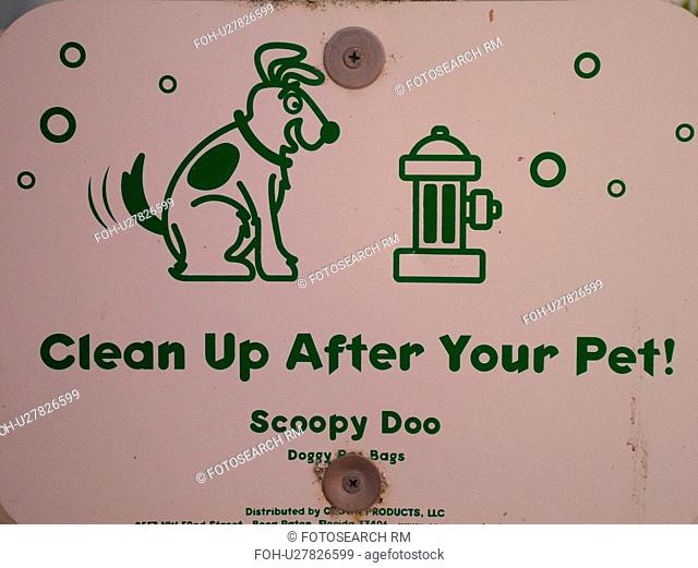 Daytona Beach, FL, Florida, Daytona Beach Shores, Atlantic Ocean, Ocean Walk, beach signs, clean up after your pet