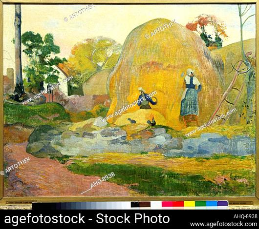 Künstler: Gauguin, Paul, 1848-1903 Titel: Die gelben Heuschober (Les meules jaunes). 1889 Technik: Öl auf Leinwand Maße: 73, 5 x 92, 5 cm Standort: Paris