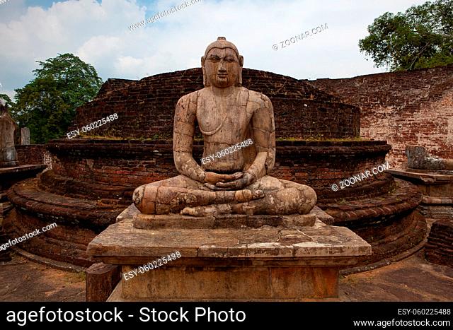 Polonnaruwa - the ruins of an ancient temple, traces of an ancient highly developed civilization. Sri Lanka. Polonnaruwa was first declared the capital city by...