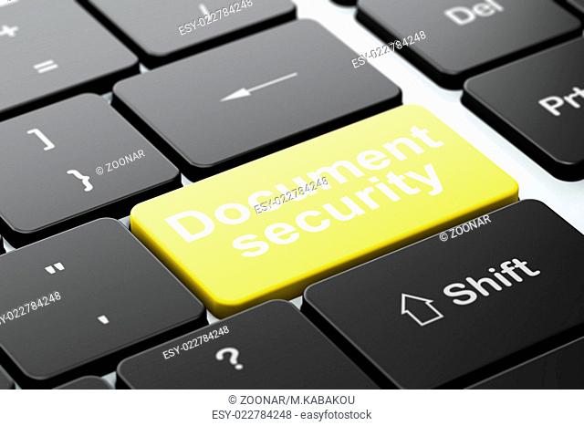 Safety concept: Document Security on keyboard background
