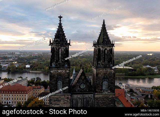 Magdeburg Cathedral, morning mood, Magdeburg, Saxony-Anhalt, Germany