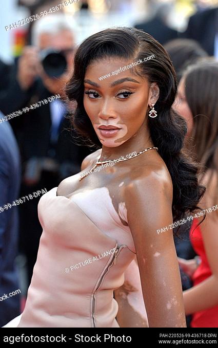 25 May 2022, France, Cannes: Model Winnie Harlow attends the screening of ""Elvis"" during the 75th annual Cannes film festival at Palais des Festival