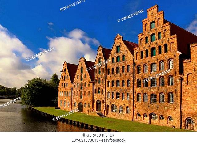 Die historischen Salzspeicher an der Trave in Lübeck