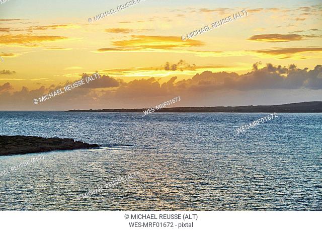 Italy, Sardinia, Sant'Antioco, Calasetta, sea at sunset