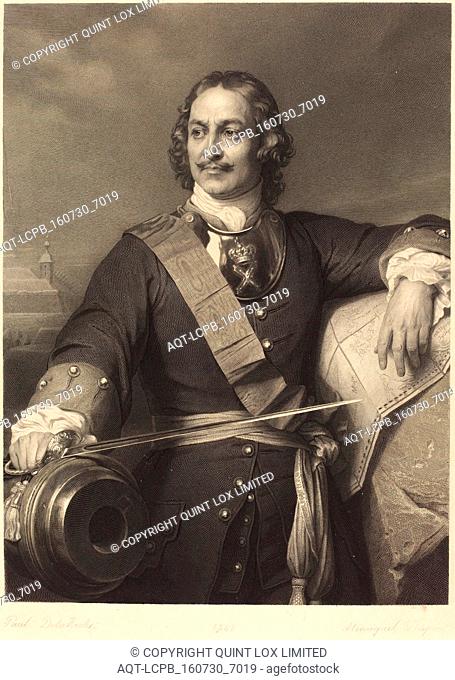Louis-Pierre Henriquel after Paul Delaroche (French, 1797 - 1892), Peter the Great of Russia, engraving