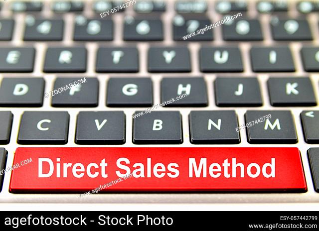 Direct Sales Method word on computer keyboard, 3D rendering