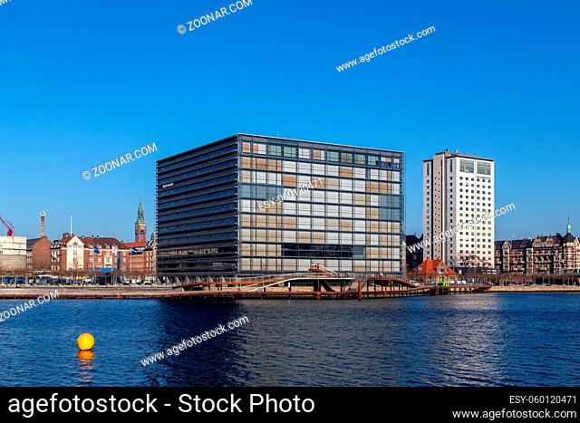 Copenhagen, Denmark - February 27, 2019: View of the Nykredit building situated at the harbour