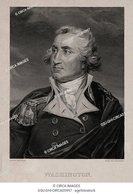 George Washington, Engraving by A. Blanchard from a Painting by Auguste Couder