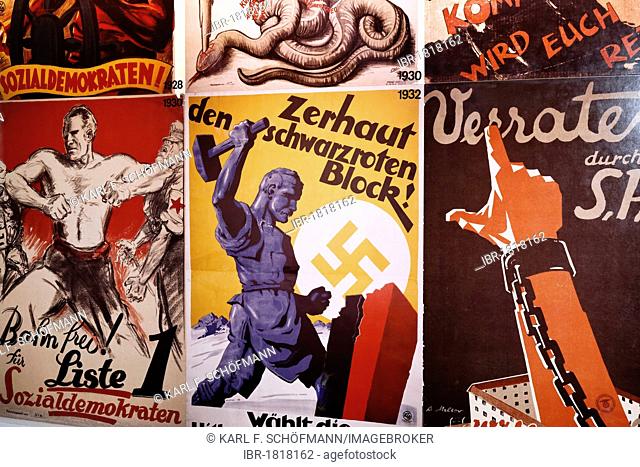 Election posters of political parties from 1938, Social Democrats, German Resistance Memorial, Bendlerblock, Berlin-Mitte, Germany, Europe