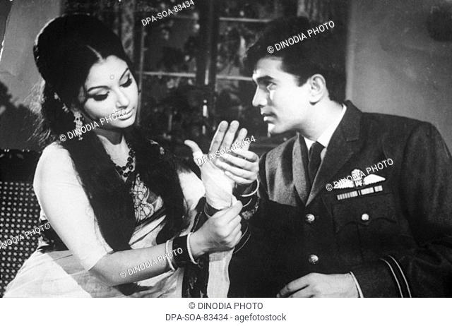 south asian indian bollywood actor rajesh khana and actress sharmila tagore in film aradhana , india , NO MR