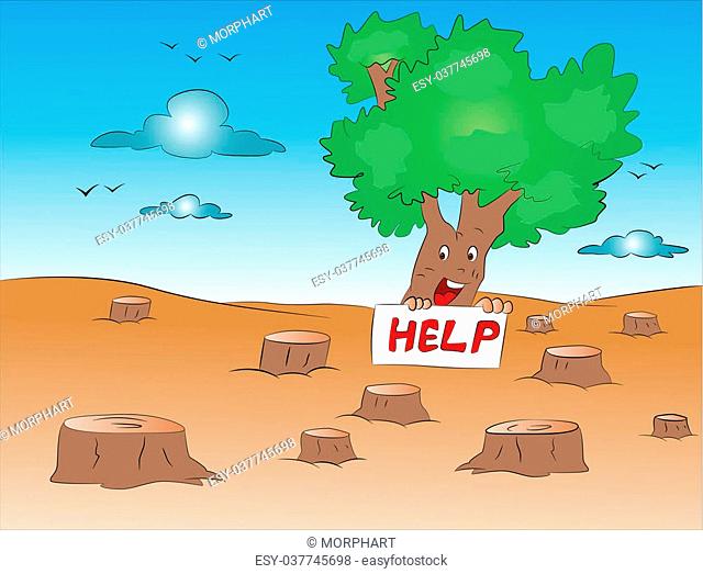Illustration of deforestation concept Stock Photos and Images | agefotostock