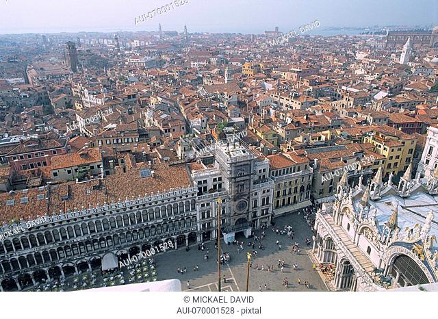 Italy - Venice - aerial view on the city - Saint Mark's square and the catheral
