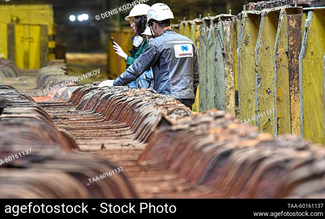 RUSSIA, NORILSK - JUNE 30, 2023: Employees are at work at a shop of the Copper Plant of Norilsk Nickel's Polar Division. The plant that was launched in December...