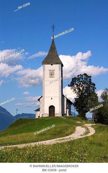 Near Kranj region Gorenjska church St. Felician Primoz in Felicijan above the village Kropa Slovenia