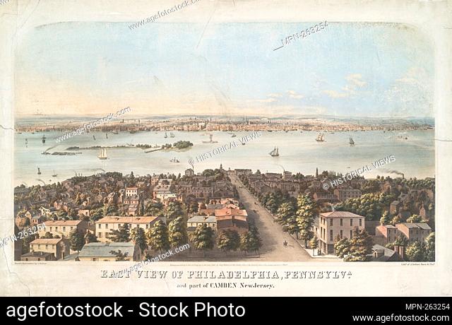 East view of Philadelphia, Pennsylva. and part of Camden New Jersey. Kollner, Augustus (b. 1813) (Lithographer) Kollner, Augustus (b