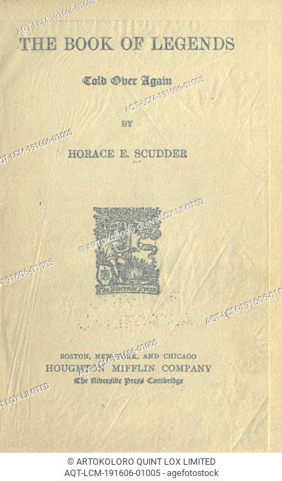 The book of legends told over again : Scudder, Horace Elisha, 1838-1902