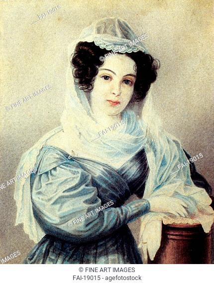Portrait of Camilla Ivasheva (Le Dantieau) (1808-1839), wife of Decembrist Vasily Ivashev. Bestuzhev, Nikolai Alexandrovich (1791-1855)