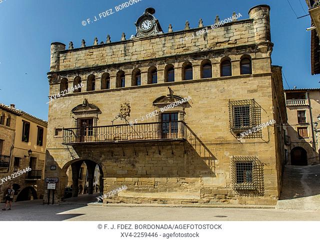 La Fresneda Town hall, Mediaeval Palace Matarraña, Teruel, Aragón, Spain