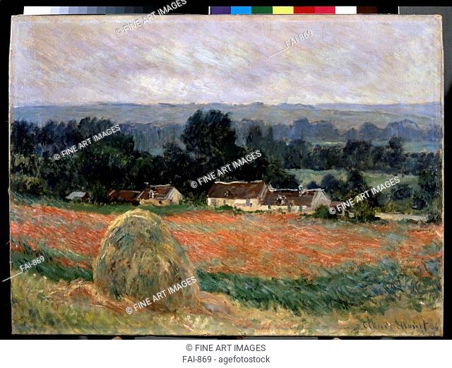 Haystack at Giverny. Monet, Claude (1840-1926). Oil on canvas. Impressionism. 1886. State Hermitage, St. Petersburg. 60, 5x81, 5. Painting