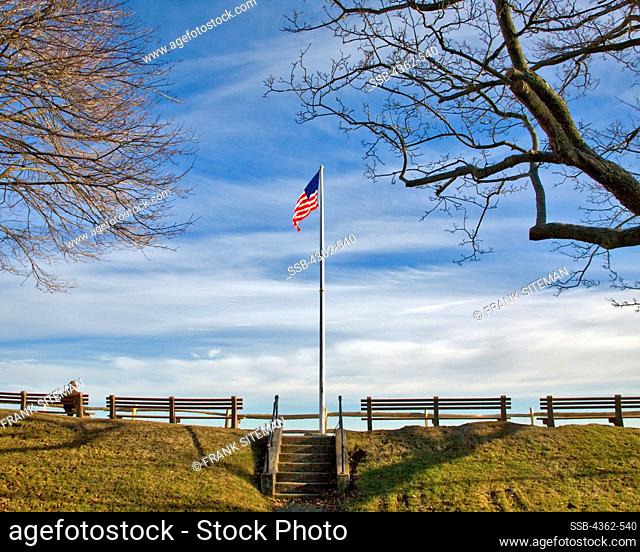 Flag and Benches