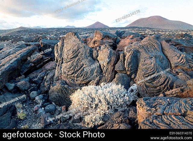 Landscape looking like moon with big rocks, La Restinga, El Hierro, Canary Ialnds, Spain