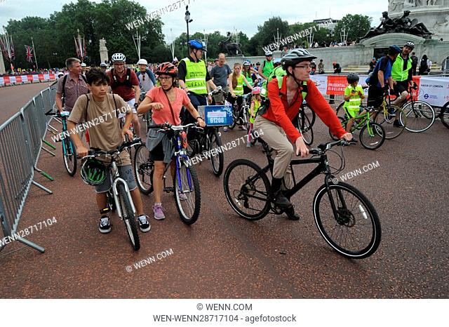 Members of the public take part in the Prudential RideLondon Freecycle Event Featuring: Atmosphere Where: London, United Kingdom When: 30 Jul 2016 Credit: WENN