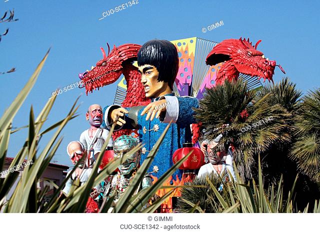 Traditional carnival parade, Viareggio, Tuscany, Italy, EuropeI