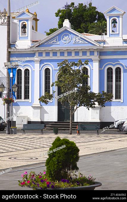 Portugal, Azores, Terceira Island, Angra do Heroismo, Praca Velha, main square,