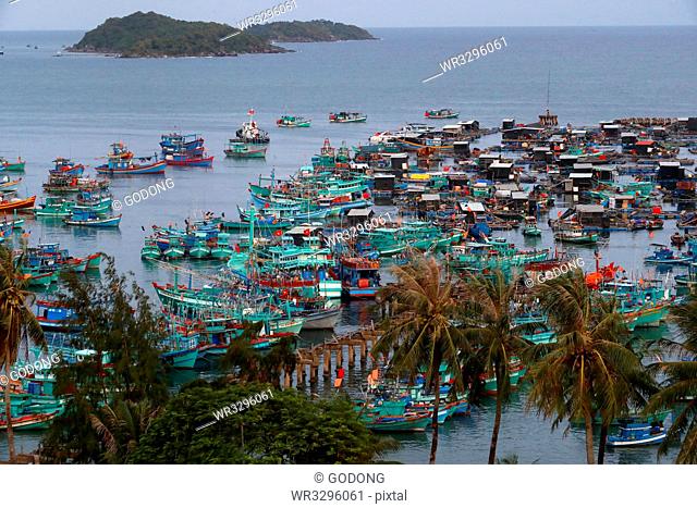 Fishing boats, An Thoi harbour, Vietnam, Indochina, Southeast Asia, Asia