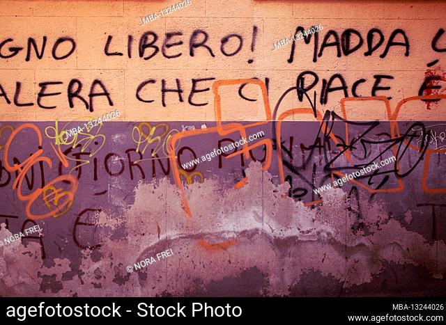 Graffiti, street art, Palermo, Sicily, Italy