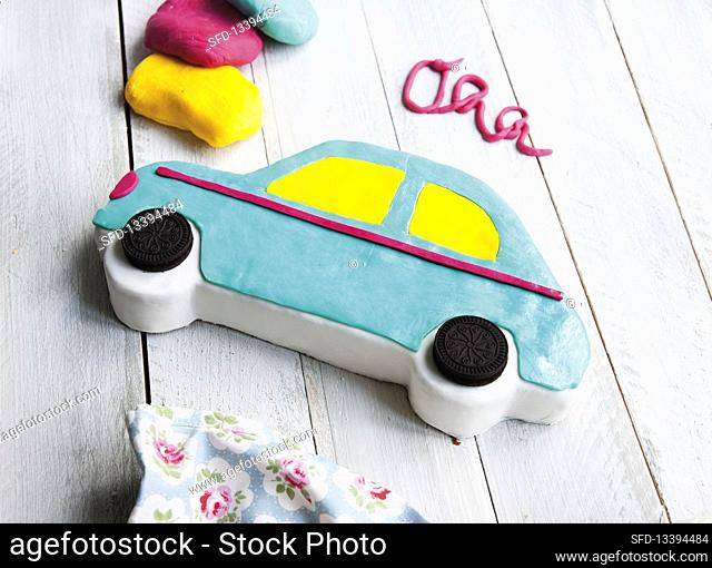 A car-shaped child's cake