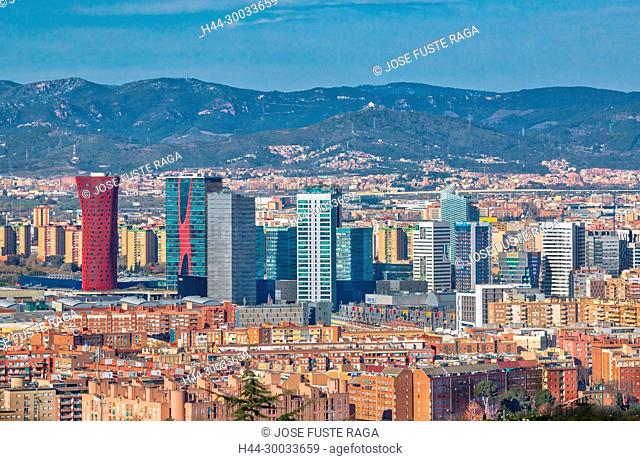 Spain , Barcelona Province, Hospitalet de Llobregat City Skyline