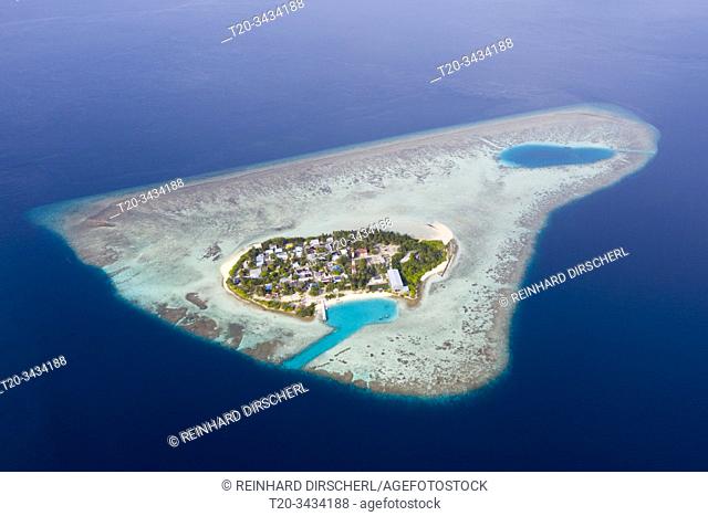 Inhabited Island Rakheedhoo, Felidhu Atoll, Indian Ocean, Maldives