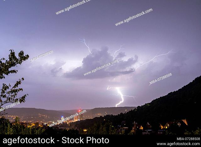 Thunderstorm over Jena, Thuringia, Germany