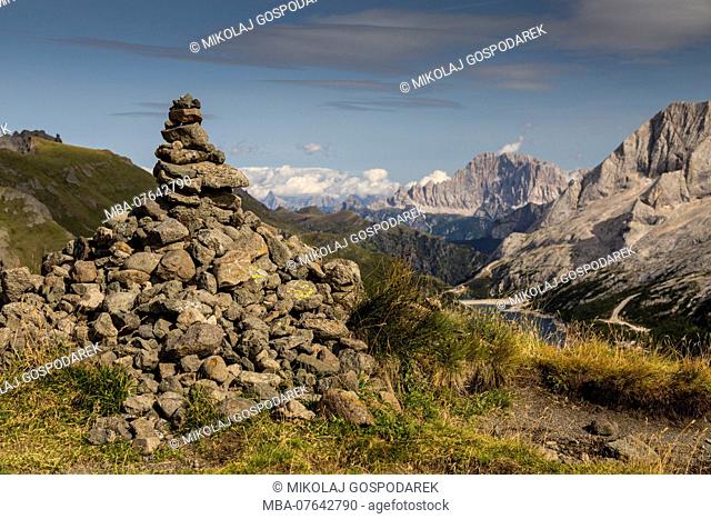 Europe, Italy, Alps, Dolomites, Mountains, Passo Pordoi - Val di Fassa