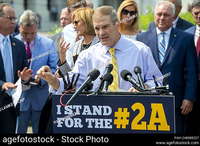 United States Representative Jim Jordan (Republican of Ohio) offers remarks during a press conference regarding an Amicus Brief urging the Supreme Court to...