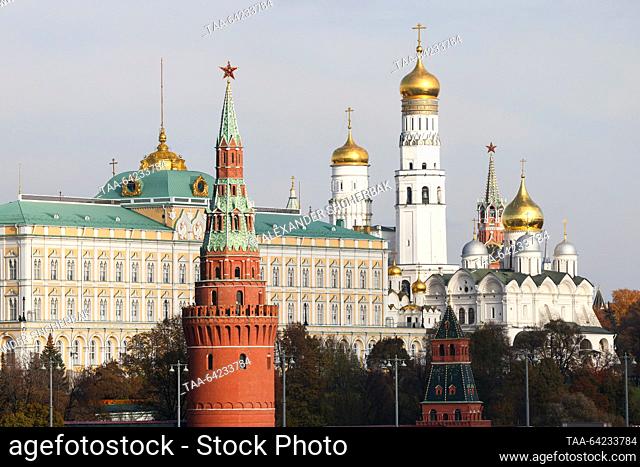 RUSSIA, MOSCOW - NOVEMBER 1, 2023: A view of the Ivan the Great Bell Tower and the Moscow Kremlin. Alexander Shcherbak/TASS
